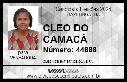 Candidato CLEO DO CAMACÂ 2024 - ITAPETINGA - Eleições