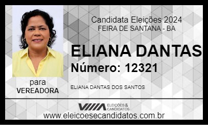 Candidato ELIANA DANTAS 2024 - FEIRA DE SANTANA - Eleições