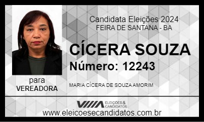 Candidato CÍCERA SOUZA 2024 - FEIRA DE SANTANA - Eleições