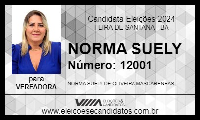 Candidato NORMA SUELY 2024 - FEIRA DE SANTANA - Eleições