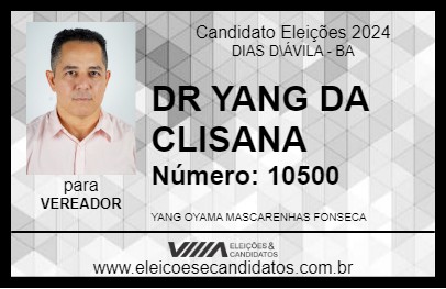 Candidato DR YANG DA CLISANA 2024 - DIAS D\ÁVILA - Eleições