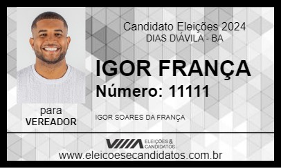 Candidato IGOR FRANÇA 2024 - DIAS D\ÁVILA - Eleições