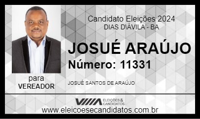 Candidato JOSUÉ ARAÚJO 2024 - DIAS D\ÁVILA - Eleições