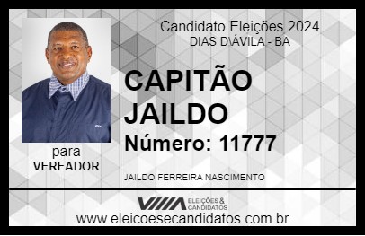 Candidato CAPITÃO JAILDO 2024 - DIAS D\ÁVILA - Eleições