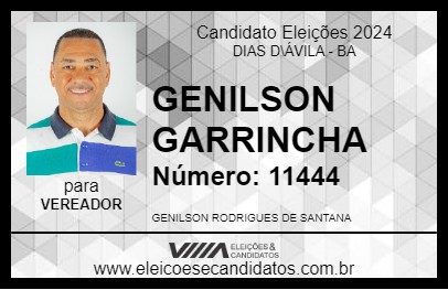 Candidato GENILSON GARRINCHA 2024 - DIAS D\ÁVILA - Eleições