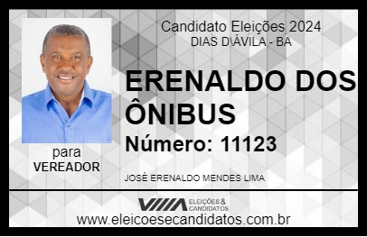 Candidato ERENALDO DOS ÔNIBUS 2024 - DIAS D\ÁVILA - Eleições