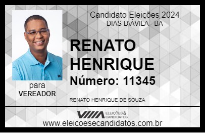 Candidato RENATO HENRIQUE 2024 - DIAS D\ÁVILA - Eleições