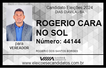 Candidato ROGERIO CARA NO SOL 2024 - DIAS D\ÁVILA - Eleições