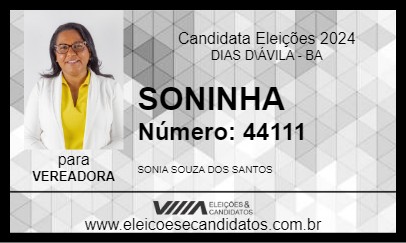 Candidato SONINHA 2024 - DIAS D\ÁVILA - Eleições