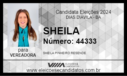 Candidato SHEILA 2024 - DIAS D\ÁVILA - Eleições