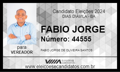 Candidato FABIO JORGE 2024 - DIAS D\ÁVILA - Eleições