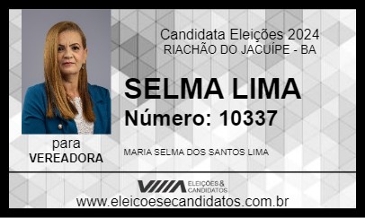 Candidato SELMA LIMA 2024 - RIACHÃO DO JACUÍPE - Eleições