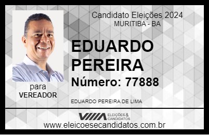 Candidato EDUARDO PEREIRA 2024 - MURITIBA - Eleições