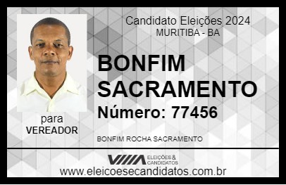 Candidato BONFIM SACRAMENTO 2024 - MURITIBA - Eleições