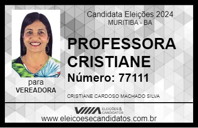 Candidato PROFESSORA CRISTIANE 2024 - MURITIBA - Eleições