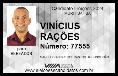 Candidato VINÍCIUS RAÇÕES 2024 - MURITIBA - Eleições