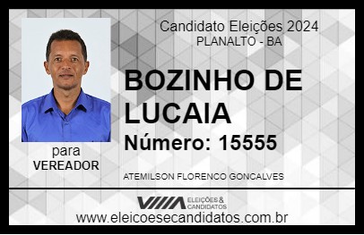 Candidato BOZINHO DE LUCAIA 2024 - PLANALTO - Eleições