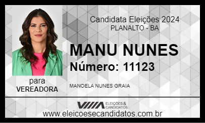 Candidato MANU NUNES 2024 - PLANALTO - Eleições