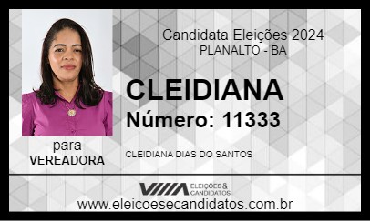 Candidato CLEIDIANA 2024 - PLANALTO - Eleições