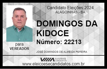 Candidato DOMINGOS DA KIDOCE 2024 - ALAGOINHAS - Eleições