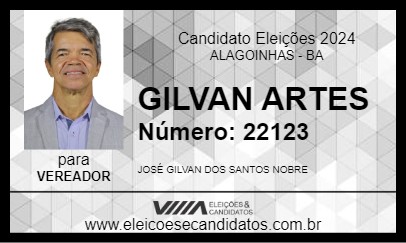 Candidato GILVAN ARTES 2024 - ALAGOINHAS - Eleições