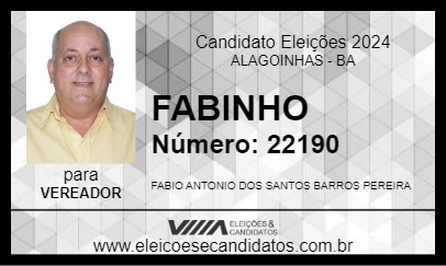 Candidato FABINHO 2024 - ALAGOINHAS - Eleições