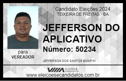 Candidato JEFFERSON DO APLICATIVO 2024 - TEIXEIRA DE FREITAS - Eleições