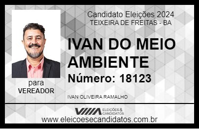 Candidato IVAN DO MEIO AMBIENTE 2024 - TEIXEIRA DE FREITAS - Eleições