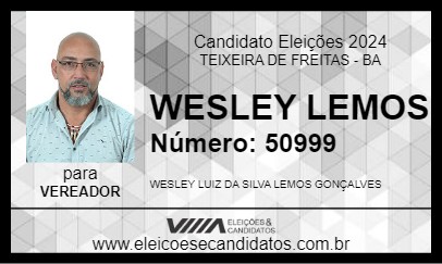 Candidato WESLEY LEMOS 2024 - TEIXEIRA DE FREITAS - Eleições