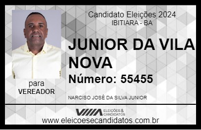 Candidato JUNIOR DA VILA NOVA 2024 - IBITIARA - Eleições