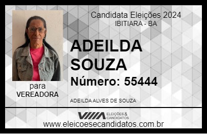 Candidato ADEILDA SOUZA 2024 - IBITIARA - Eleições