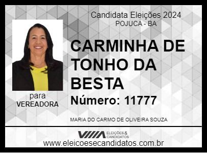 Candidato CARMINHA DE TONHO DA BESTA 2024 - POJUCA - Eleições