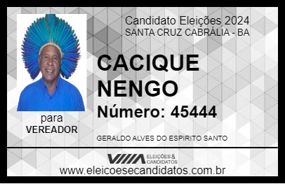 Candidato CACIQUE NENGO 2024 - SANTA CRUZ CABRÁLIA - Eleições