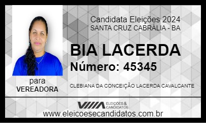 Candidato BIA LACERDA 2024 - SANTA CRUZ CABRÁLIA - Eleições