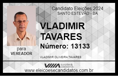 Candidato VLADIMIR TAVARES 2024 - SANTO ESTEVÃO - Eleições