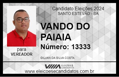 Candidato VANDO DO PAIAIA 2024 - SANTO ESTEVÃO - Eleições