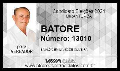 Candidato BATORE 2024 - MIRANTE - Eleições