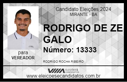 Candidato RODRIGO DE ZE GALO 2024 - MIRANTE - Eleições