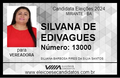 Candidato SILVANA DE EDIVAGUES 2024 - MIRANTE - Eleições