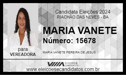 Candidato MARIA VANETE 2024 - RIACHÃO DAS NEVES - Eleições