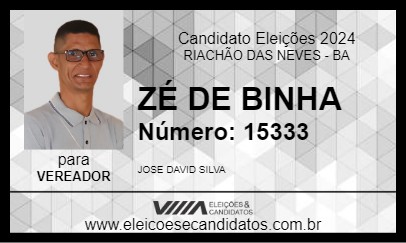 Candidato ZÉ DE BINHA 2024 - RIACHÃO DAS NEVES - Eleições