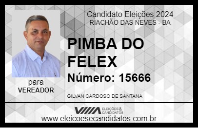 Candidato PIMBA DO FELEX 2024 - RIACHÃO DAS NEVES - Eleições