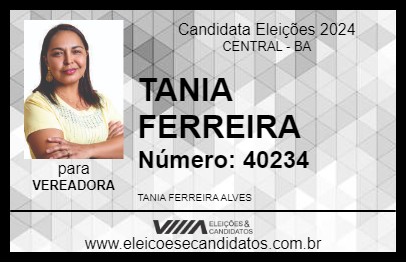 Candidato TANIA FERREIRA 2024 - CENTRAL - Eleições