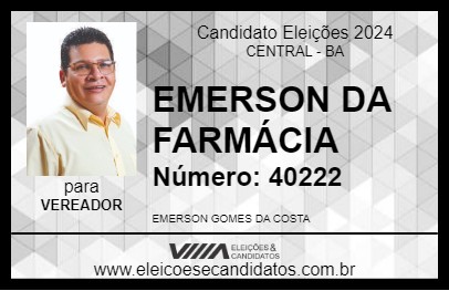 Candidato EMERSON DA FARMÁCIA 2024 - CENTRAL - Eleições