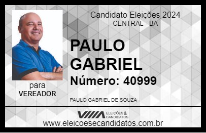 Candidato PAULO GABRIEL 2024 - CENTRAL - Eleições