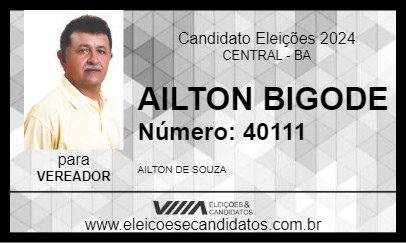 Candidato AILTON BIGODE 2024 - CENTRAL - Eleições