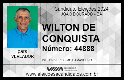 Candidato WILTON DE CONQUISTA 2024 - JOÃO DOURADO - Eleições