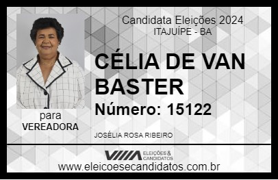 Candidato CÉLIA DE VAN BASTER 2024 - ITAJUÍPE - Eleições