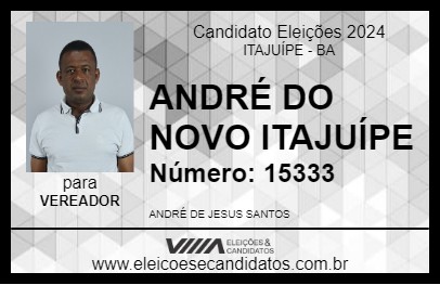 Candidato ANDRÉ DO NOVO ITAJUÍPE 2024 - ITAJUÍPE - Eleições