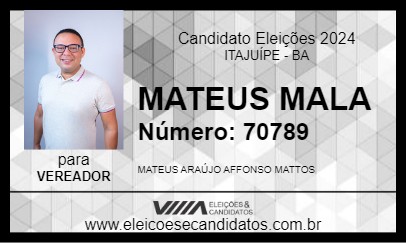 Candidato MATEUS MALA 2024 - ITAJUÍPE - Eleições